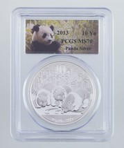 2013 China 10 Yuan Silver Panda Graded by PCGS as MS70! Gorgeous Strike - £74.27 GBP