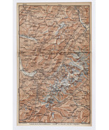 1893 ANTIQUE MAP OF MONT BLANC MOUNTAIN RANGE CHAMONIX / CHABLAIS ALPS /... - £26.88 GBP