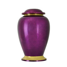 Large/Adult 228 Cubic Inches Gleaming Purple Brass Cremation Urn for Ashes - £127.42 GBP