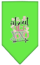 All About that XOXO Screen Print Bandana Lime Green Size Large - £9.26 GBP