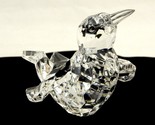 Baby Penguine Figurine, Clear Acrylic  Faceted Body &amp; Wings, Vintage Hom... - $24.45