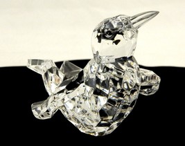 Baby Penguine Figurine, Clear Acrylic  Faceted Body &amp; Wings, Vintage Hom... - $24.45