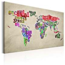 Tiptophomedecor Stretched Canvas World Map Art - World Map: World Tour (En) - St - £62.68 GBP+