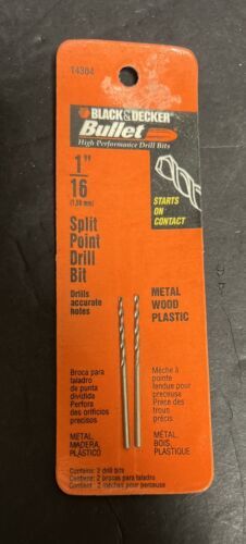 Black & Decker 14304 Bullet 1/16” Drill Bit 1.59mm Split Point Metal Wood - $9.49