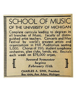 1936 Michigan University School Of Music Advertisement Musical Education... - $19.99