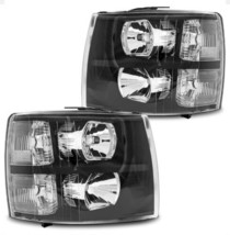For 07-13 Chevy Silverado 1500 2500 3500HD Headlight Assembly Pair Black... - £79.22 GBP