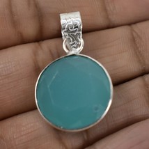 925 Sterling Silver Chalcedony Gemstone Handmade Pendant Women Fest Gift PS-2228 - £31.39 GBP