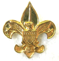 Vintage Boy Scouts Tenderfoot Logo Pin Pinback Fleur de lis Pat 1911 Goldtone - £13.36 GBP