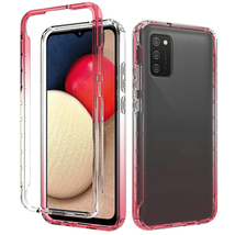 Two-Tone Transparent Shockproof Case Cover for Samsung A02s PINK - $8.56