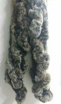 Genuine Rabbit Fur 40&quot; Scarf》Ladder Knitted》Brown, Gray, BLACK》#11 - £22.94 GBP