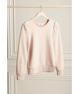 Stella &amp; and Dot Puff Sleeve Pullover Sweatshirt Classic Terry Blush Small - £34.02 GBP