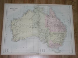 1884 Black Antique Map Of Australia Melbourne Sydney Brisbane Adelaide Perth - £26.73 GBP