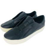 J Slides NYC Black Italian Leather 6 Heidi Platform Slip On Sneaker Lace... - £55.05 GBP