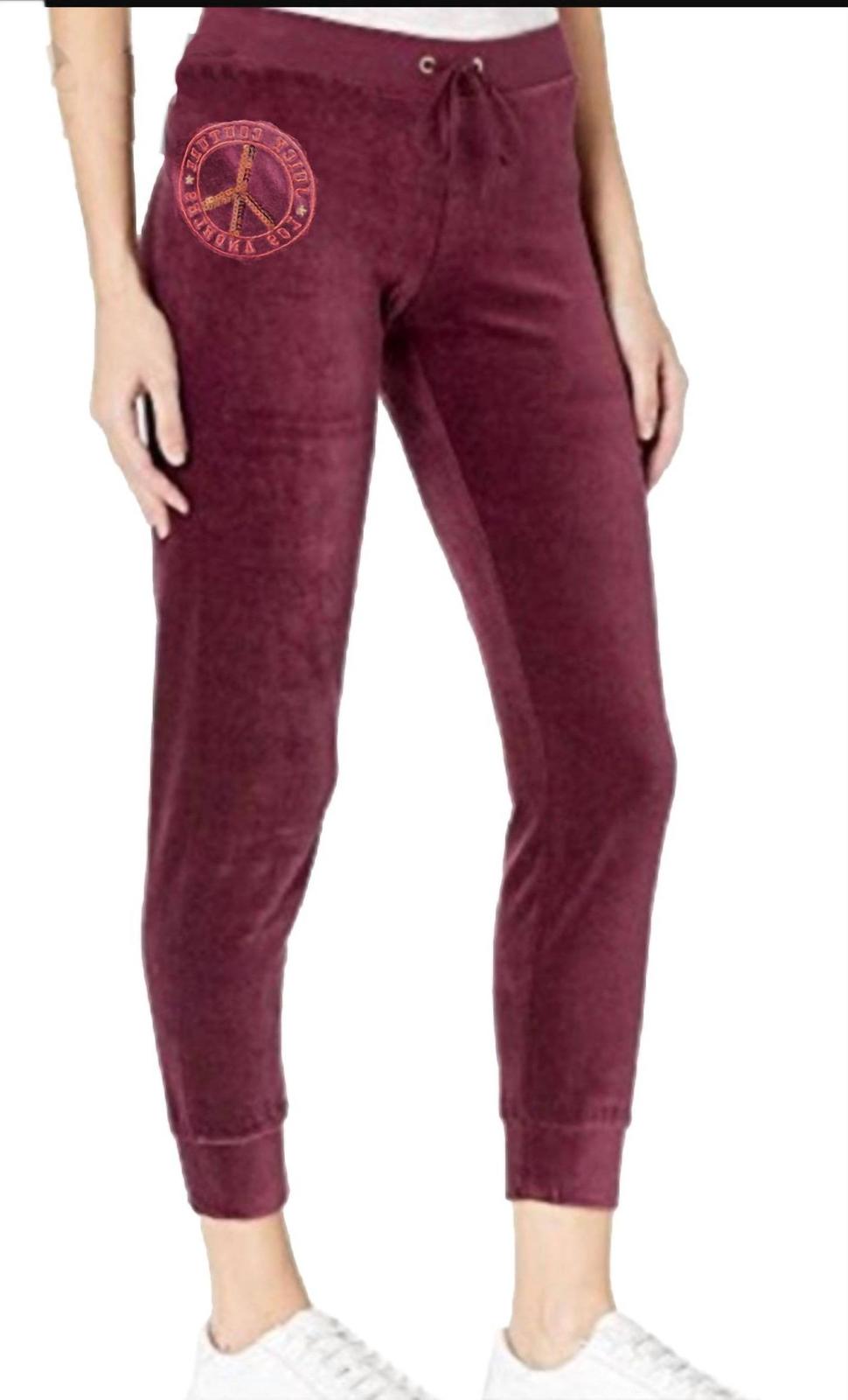 Juicy Couture Traditional Logo Track Velour Zuma Pants Size L - $46.53