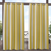 Exclusive Home Canopy Stripe Indoor/Outdoor Grommet Top Curtain, Set Of 2. - £28.18 GBP