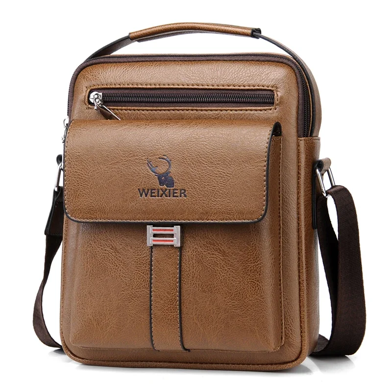New Men&#39;s Shoulder Bag Large Capacity PU Men&#39;s Messenger Bag Waterproof ... - £22.46 GBP