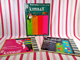 Groovy 1970&#39;s Kimball Organ 3pc Sheet Music Songbooks Country Beatles Christmas - £12.99 GBP