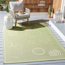 SAFAVIEH Courtyard Collection Area Rug - 6&#39;7&quot; x 9&#39;6&quot;, Olive &amp; Natural, Non-Shedd - £135.60 GBP