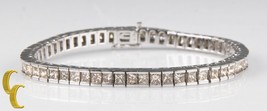 12.00 Carat Lumière Cognac Diamant 14k or Blanc Tennis Bracelet 7.5 inches - £7,677.58 GBP