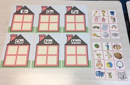 Alphabet House Game - Beginning Sounds - Learning Center M, N, O, P, Q &amp; R #2 - £21.10 GBP