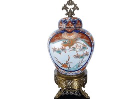 Meiji Period Japanese Imari Urn with 1940&#39;s mountings - $281.16