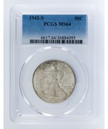 1942-S 50C Marche Liberty Demi Dollar Classé Par PCGS Comme MS64 ! Superbe - €142,36 EUR