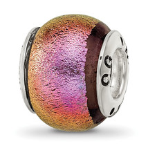 Silver Reflections Pink Dichroic Glass Bead QRS1446 - £31.56 GBP