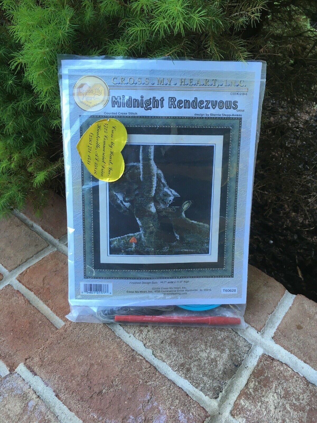Midnight Rendezvous Cat & Bunny 2004 Cross My Heart Counted Cross Stitch Kit - $26.75