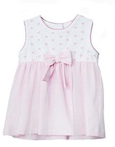 Alpakaandmore Spotted Short Sleeve Baby Girl Dress Pink / White 100% Peruvian Pi - £51.15 GBP