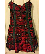 stunning Red and Black Gothic Dress Knee Length,underlayers  Size 10 - £42.10 GBP