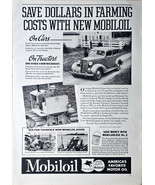 Mobiloil America&#39;s Favorite Motor Oil Cars Tractors - 1936 Vintage Print Ad - $9.93