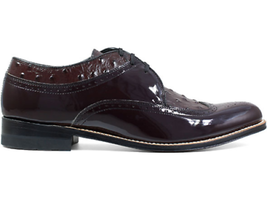 Stacy Adams Mens Dayton Burgundy Shoes Wing Tip  Ostrich Print Shiny 00375-05 image 3