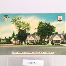 Vintage Colonial Hotel Court Richmond Virginia Linen Postcard Unused 1940s - $282.73 MXN