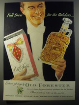 1953 Old Forester Whiskey Ad - Full dress for the holidays - £14.50 GBP
