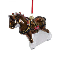 Budweiser Glass Clydesdale Ornament Brown - £23.90 GBP