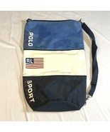 Vintage Polo Sport Ralph Lauren Tote Blue White Expandable Duffle Bag St... - £29.95 GBP