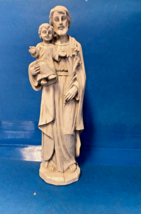 Saint Joseph with Child  8&quot; Stone Finish Statue, New - £26.89 GBP