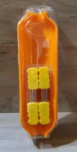 Vintage Corn Husk Holders and 4 Tiki Warriors Skewers Orange Yellow Unused  - $16.70