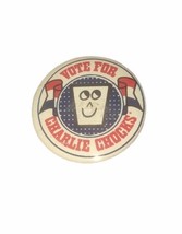 Vote For Charlie Chocks Vitamin Vintage 1960’s Pin Button - £7.37 GBP