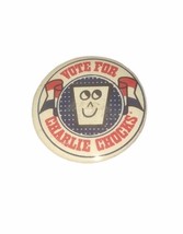 Vote For Charlie Chocks Vitamin Vintage 1960’s Pin Button - $9.38
