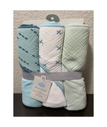 Cloud Island 3-Pack Infant Hooded Towels Mint Green Bath - £10.62 GBP