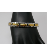 24K Gold Plated Two Tone Rectangle Panel Link 7 in Bracelet - €17,30 EUR