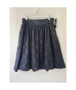DKNY Sz 10 Black Lace Midi Skirt Satin Waist Zipper Closure - $61.98 CAD