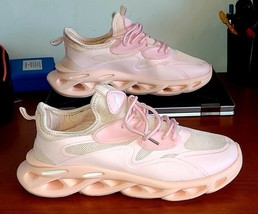 Women&#39;s Shoes 8.5 Air Cushion Pink Mesh Shoes Lace-Up Breathable Running - $21.91