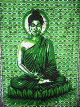 Traditional Jaipur Lord Buddha Tapestry, Indian Wall Hanging, Hippie Dorm Room D - £22.21 GBP