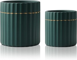 Modern Flower Pot With Drainage Hole For Home And Office Decor - Mozing 2 Pack - £33.02 GBP