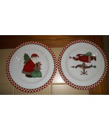2 Two Sakura Magic of Santa Christmas Salad Plates~Debbie Mumm~1998~Indo... - $27.37 CAD