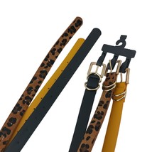 NWT set of 3 Women&#39;s Fashion Belt Leopard Faux Fur Black Mustard Yellow - £14.41 GBP