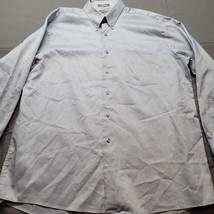 Arrow Dress Shirt Men&#39;s 17 34/35 Light Gray Pique Cotton Blend Button Co... - £12.31 GBP