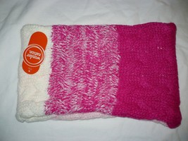 Wonder Nation Girls Snood Neck Scarf Fleece Lined Pink Frost Stripe NEW - £7.41 GBP